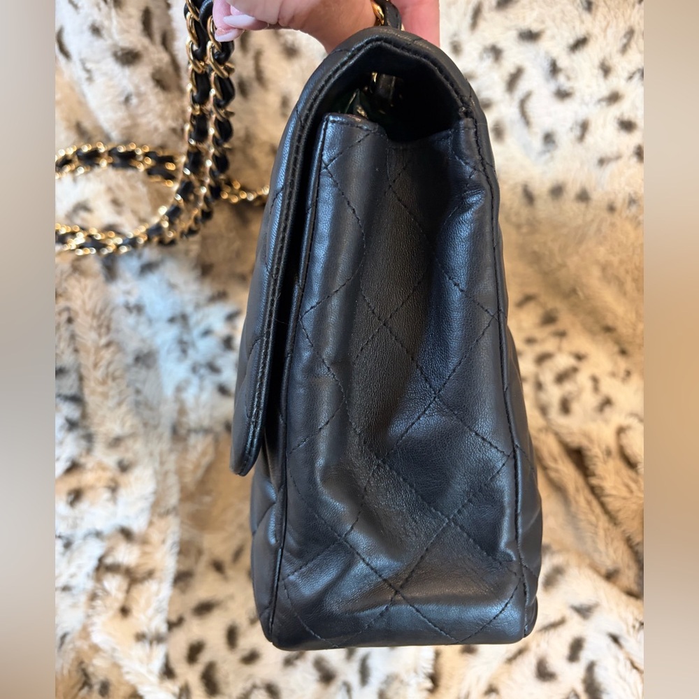 CHANEL CC JUMBO LAMBSKIN LEATHER FLAP BAG GHW - Picture 5 of 10